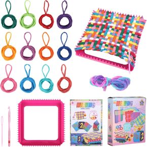 تشمل مجموعة Homaisson Rainbow Loom Kit مع 96 حلقات ، مجموعة Creative Coaster ، النسيج الإبرة والإطار المربع للصغار والمبتدئين