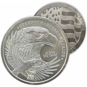 5 oz silver Double Eagle flag Round Strength, Freedom, & Pride in capsule