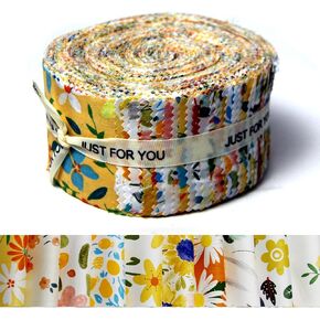50pcs النسيج الهلامي لفة للخياطة ، 2.5 بوصة واسعة الهلام لفة القطن منسق النسيج الأزهار الهلامية لخياطة لخياطة اللحف (أخضر)