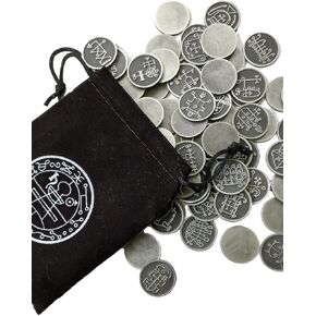 Ars Goetia 72 Metal Coins Complete Set of All King Solomons 72 goetic Demon Seals from Occult Book The Lesser Key of Solomon
