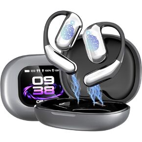 AI Language Translation Arebuds-OWS Wireless Time Translator 3-in-1 Bluetooth 5.4 سماعات الرأس مع 144 لغات أجنبية ولكنة أذن ثنائية الاتجاه لتعلم أعمال السفر 丨 رمادي