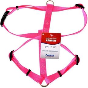 Coastal - Standard Adjustable Dog Harness, Neon Pink, 3/4" x 18"-30"