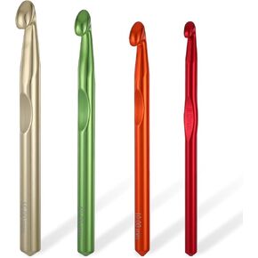 4 PCS إبر كروشيه طويلة مجموعة خطاف الكروشيه الضخمة مجموعة كبيرة من الكروشيه المعادن السنانير 15 مم 12 مم 10 مم 8 ملم الكروشيه خطاف مكتنزة مكتنزة الألومنيوم إبرة الكروشيهات العملاقة المثالية