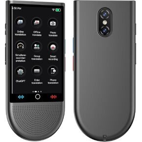 جهاز مترجم لغة ، مترجم من الذكاء الاصطناعي مع شبكة 4G Global Network و SIM Card Slot ، جهاز ترجمة ذو اتجاهين ، 16 جيجابايت ، يدعم 148 لغة ، في الوقت الفعلي عبر الإنترنت/غير متصل/صور/صوتي