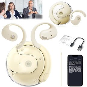 Hy-T26 Pro Language Translator ، Hy-T26 XPRO Headphones ، Wireless Bluetooth Audifonos Traductores en tiempo real ، يدعم 75 لغة ، صوت استريو HIFI ، جهاز مترجم محمول (أبيض)