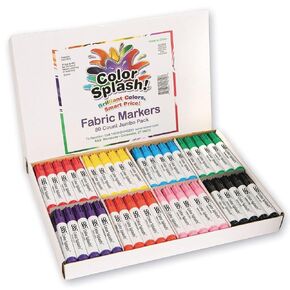 Fabric Markers, Fabric Marker Permanent for T Shirts Clothes Pillow Canvas, Fabric Paint Pens for Kids - No Bleed, Set of 80 Markers in 8 Colors