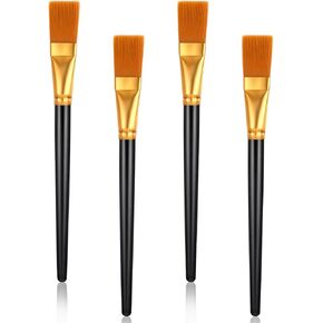 4 PCS فرش الطلاء المسطح 1 بوصة عريضة فرش الطلاء الأكريليك على نطاق واسع