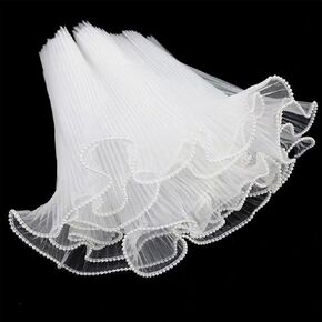 ARCEMAIN 2 PCS WHITE FLOWER WILP MESH PAPER ، Pearl Edge Bouquet Packaging Paper Paper Paper