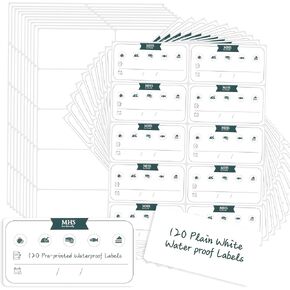 MHSEcoFriendly® Strong Freezer Labels 240 PCS - 120 Pre-Printed & 120 Blank Labels, Easy Peel-Off for Food Bags, Jars, Containers & Spice Pantry, 2 x 1 inch