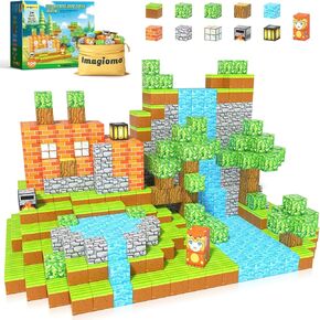 100pcs الكتل المغناطيسية-بناء Mine Magnet World Froest Fox Adventure Set ، ألعاب الأطفال المغناطيسية للأولاد والبنات الذين تتراوح أعمارهم بين 3-5 5-7 8-12