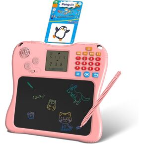 SPG300 All-in-One أطفال تعلم اللوحة والرسم ، 130 بطاقة تعليمية 7.5 بوصة شاشة الرياضيات ألعاب التدريب على الذاكرة والكتابة الإبداعية ، هدية للبنين والبنات 2 3 4 5 6 7 8 سنوات in Kuwait