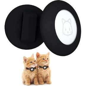 حامل طوق القطط Airtag ، متوافق مع Apple Airtag GPS Tracker ، 2pack غطاء علبة مقاومة للماء لطوق Cat Dog Pet (2 حزمة أسود)