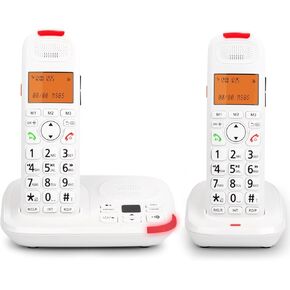 Sangyn 2 هاتف كبار السن من Sangyn 2 مع جهاز الرد الرقمي ، ومكبر صوت هاتف Duplex ، ومساعدة الصوت ، والأزرار الكبيرة والشاشة الكبيرة لمكتب المنزل المنزلي