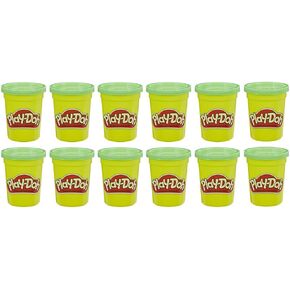 play-doh e4828f02 bulk 12 pack من مركب النمذجة الخضراء غير السامة ، علب 4 أونصة ، متعددة الألوان