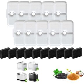 24 Pcs Cat Water Fountain Filters Compatible with PETLIBRO,12 Pack Fountain Replacement Filters & 12 Pack Pre-Filter Sponges for 2.5L/84oz PLWF005 & PLWF105 & PLWF115