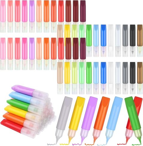 48Pcs Suncatcher Paint Pens 5mL Premium Extra Fine Point Acrylic Paint Marker Pens DIY Stained Glass Window Art Paint Pen Stained Glass Paint Suncatcher Paint in Saudi Arabia