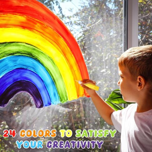 48Pcs Suncatcher Paint Pens 5mL Premium Extra Fine Point Acrylic Paint Marker Pens DIY Stained Glass Window Art Paint Pen Stained Glass Paint Suncatcher Paint in Saudi Arabia