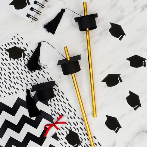 Graduation Cap Stickers, 500 PCS Black Graduation Stickers 2025, 1.5" Graduate Hat Class of 2025 Sticker, Congrats Grad Labels Decals for Envelopes for College High School Graduations Party Decoration in Kuwait