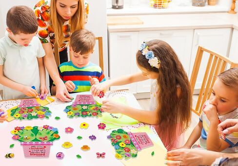 WhatSign 12 Sets Mothers Day Flower Pot Craft DIY Mothers Day Handprint Craft for Kids Religious Make Mothers Day Floral Handprint Crafts Kits for Happy Mothers Day Decor Home School Activities in Saudi Arabia