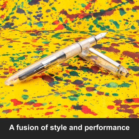 Monteverde USA Monza 3 Fountain Pen Set (Crystal Clear) - Medium, Fine, Omniflex Nib - Ideal Gift for Men & Women - Perfect for Office, Business, School, Gifts, Journaling, Autographs in Kuwait