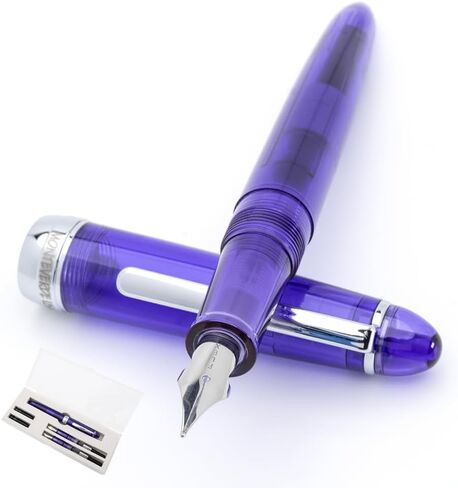 Monteverde USA Monza 3 Fountain Pen Set (Crystal Clear) - Medium, Fine, Omniflex Nib - Ideal Gift for Men & Women - Perfect for Office, Business, School, Gifts, Journaling, Autographs in Kuwait