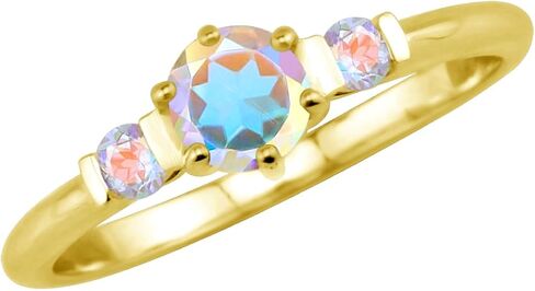 Silvershake Petite Created Round Shape Pink Tourmaline White Gold Plated 925 Sterling Silver Promise Ring October Gemstone Birthstone Size 4 in Saudi Arabia