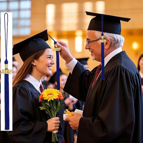 Graduation Cap Gown Crafts Tassel: 2 Piece Sewing Charms Fringe for Bookmark Decor, Hat Hanging Ornament, Grad Cord, College Memorial, Keychain Decoration, Bag Accessory, Key Pendant (Gold, 2025) in Kuwait