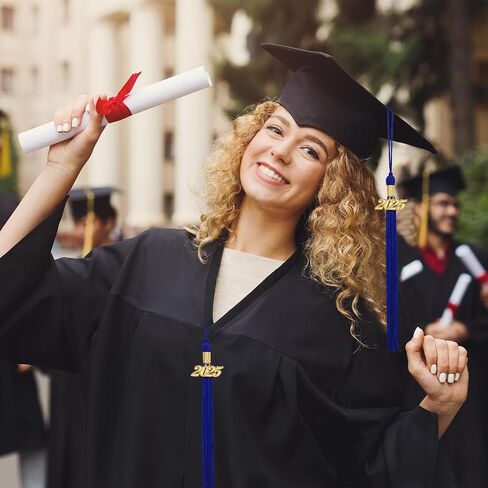 Graduation Cap Gown Crafts Tassel: 2 Piece Sewing Charms Fringe for Bookmark Decor, Hat Hanging Ornament, Grad Cord, College Memorial, Keychain Decoration, Bag Accessory, Key Pendant (Gold, 2025) in Kuwait