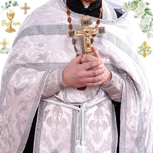 153 Inch Cincture Clergy Rope with Tassels Monks Religious Rites Celebrating Masses Alba Robes Vestments Ceremonial Decor of Christian Denominations for Priest Deacon Altar Server (White) in Kuwait