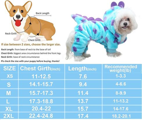 Dinosaur Costume for Small Dogs and Cats, Dog Hoodies Cold Weather Coat,Dog Pajamas for Christmas Halloween in Kuwait