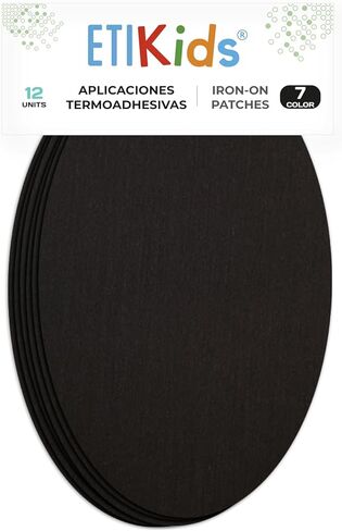 6 قطع من رقع الركبة باللون الاسود. وسادات حديدية لحماية ملابسك وإصلاح البنطلونات والسترات والسترات والقمصان. 16 × 10 سم. RP7 in Kuwait