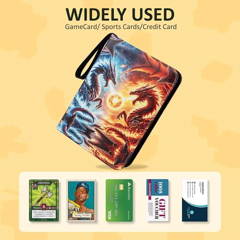 Trading Card Binder Album, 400 Pockets, 50 Removable 4-Pocket Pages, Waterproof (Dragon-A) in Kuwait