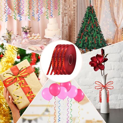 شريط الذهب الأسود اللامع ، 3/16 بوصة × 200 ياردة الشريط الشباك للحرف اليدوية ، سلسلة البالون ، شريط الحفلات لتغليف الهدايا ، بائع الزهور زهرة متعددة الألوان laser-0125 in Kuwait