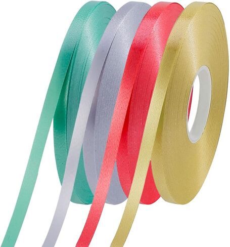 Shiny Black Gold Ribbon,3/16 Inch x 200 Yards Curling Ribbon for Crafts, Balloon String, Party Ribbon for Gift Wrapping, Florist Flower Multicolor-Laser-0125 in Kuwait