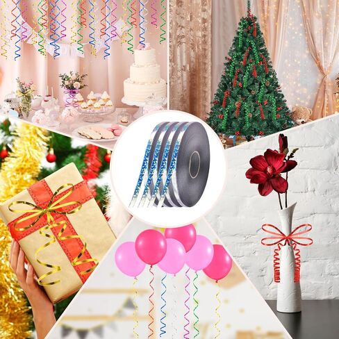 شريط الذهب الأسود اللامع ، 3/16 بوصة × 200 ياردة الشريط الشباك للحرف اليدوية ، سلسلة البالون ، شريط الحفلات لتغليف الهدايا ، بائع الزهور زهرة متعددة الألوان laser-0125 in Kuwait