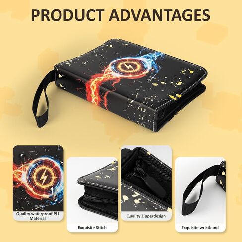 Trading Card Binder Album, 400 Pockets, 50 Removable 4-Pocket Pages, Waterproof (Dragon-A) in Kuwait