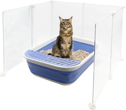 VCEPJH Extra Large Cat Litter Box Enclosure Splash Guard L24xW22.8xH15.7 in DIY Pee Shields for Litter Box Easy to Clean(Cat Litter Pan Not Included) in Saudi Arabia