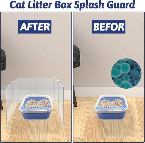 VCEPJH Extra Large Cat Litter Box Enclosure Splash Guard L24xW22.8xH15.7 in DIY Pee Shields for Litter Box Easy to Clean(Cat Litter Pan Not Included) in Saudi Arabia