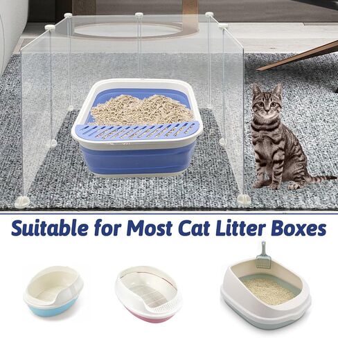 VCEPJH Extra Large Cat Litter Box Enclosure Splash Guard L24xW22.8xH15.7 in DIY Pee Shields for Litter Box Easy to Clean(Cat Litter Pan Not Included) in Saudi Arabia
