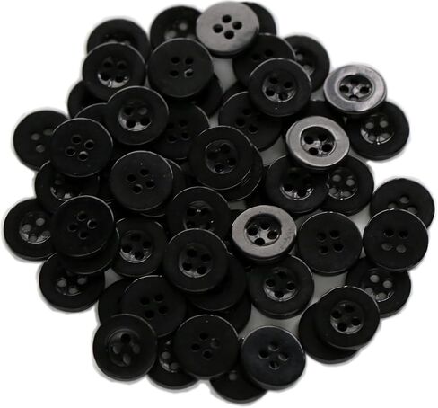 300pcs 1/2 Inch (12.5mm) Small Size Round 4 Holes Buttons Black Color Button for Sewing Clothing or DIY Crafts Projects Gift in Saudi Arabia