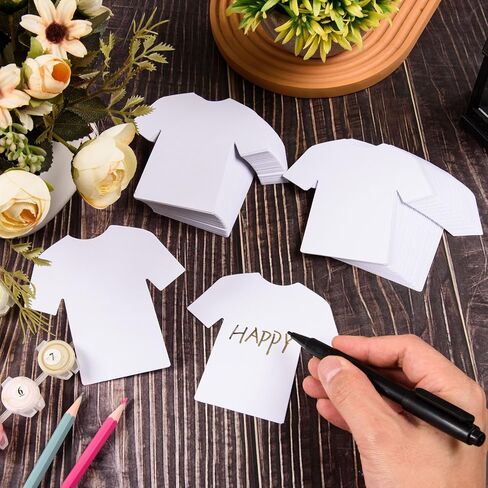 Mixteach 200 PCS T-Shirt Cletouts Paper Summer T-Shirt Shirts Cutouts فارغة خلاق ورق يموت للأطفال DIY Project Craft Art Project Home School Classroom Decore Bulletin Decord ، White in Saudi Arabia