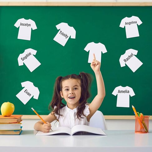 Mixteach 200 PCS T-Shirt Cletouts Paper Summer T-Shirt Shirts Cutouts فارغة خلاق ورق يموت للأطفال DIY Project Craft Art Project Home School Classroom Decore Bulletin Decord ، White in Saudi Arabia