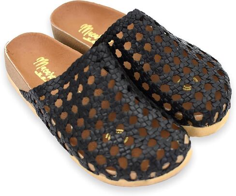 Macarena Collection Sandals women Huarache Sandal Colorful Leather Mexican Handcrafted Leather Woven Slides - Mexican Artisan Slip-On Shoes Style 004 in Kuwait