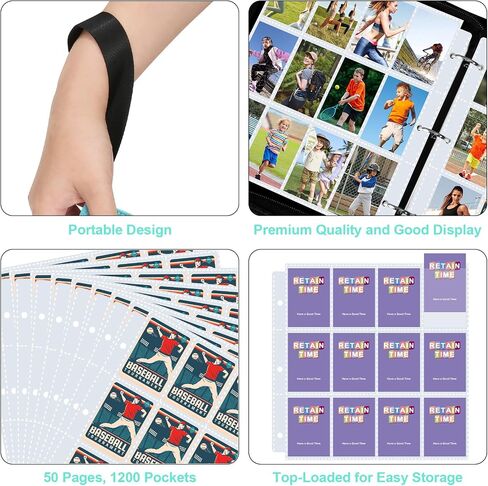 440 BOCKETS TRADING CARD BINDER ، PU COVER ZIPPER CORLECT COLLECTION ، حامل مجلد البطاقة القوي لـ MTG ، TCG ، بطاقات اللعبة ، بطاقات رياضية in Kuwait
