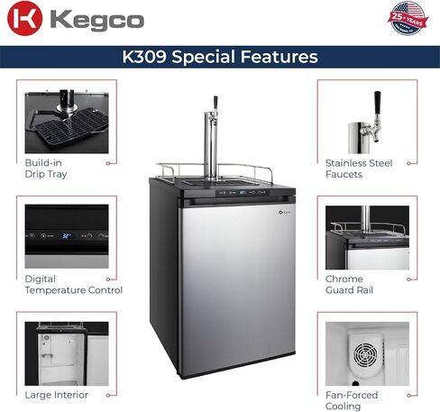Kegco K309X-1 Keg Dispenser, 1 Faucet, Black Stainless Steel in Saudi Arabia