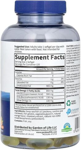 Garden of Life EPA/DHA Omega 3 Fish Oil - Minami Natural Brain Function, Heart and Mood Supplement, 60 Count (Pack of 2) in Saudi Arabia