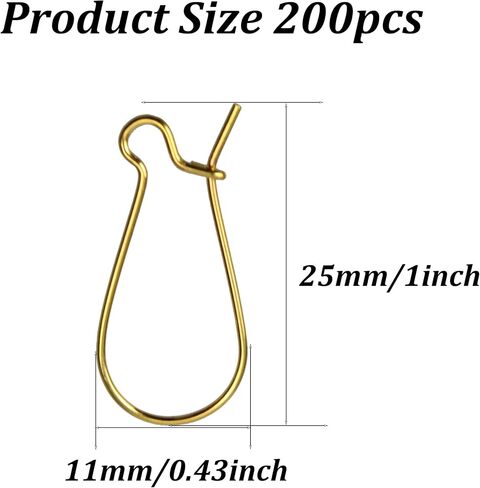pson 200PCS Golden Earring Wire Hooks, Iron Kidney Ear Hooks, Dangle Earwire Hooks for Jewelry Making Supplies, DIY, Craft in Kuwait