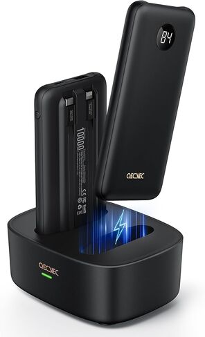 Portable Charger, 2-Pack 10000mah Power Banks, Sharing Charging Station, 15W Fast Charging Battery Pack, Portable Charger with Cords for iPhone Series, Galaxy S24/23, Pixel and More in Saudi Arabia