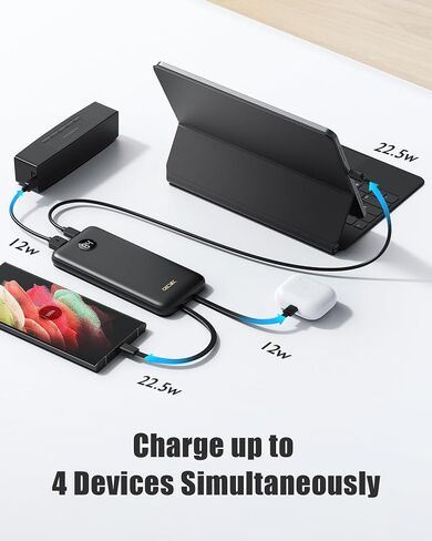 Portable Charger, 2-Pack 10000mah Power Banks, Sharing Charging Station, 15W Fast Charging Battery Pack, Portable Charger with Cords for iPhone Series, Galaxy S24/23, Pixel and More in Saudi Arabia