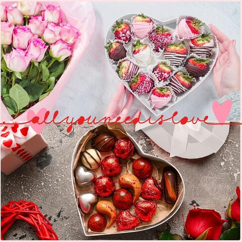 Set of 3 Heart Shaped Boxes for Flowers Valentine‘s Day Gift Boxes Packaging with Transparent Window Lids for Luxury Flower Arrangements Flower Box Gift Wrap Boxes for Wedding Birthday (White) in Saudi Arabia